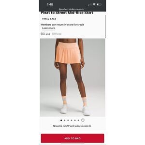 Lululemon Pleat to Street Mid-Rise Skirt size 8